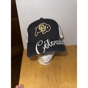 NEW Colorado CU Buffaloes Zephyr Black Adjustable Embroidered Hat Womens NWOT